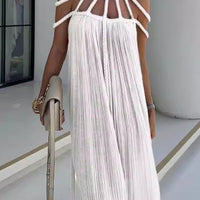 Heidi | Modernes Maxikleid mit Drapierung und Zöpfen