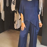 Marya | Zweiteiliges Set: Elegante Satinbluse und Hose