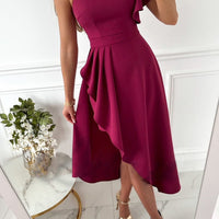 Icelynn | modernes Ein-Schulter-Kleid in klassischer Farbe