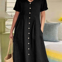 Nelian | Feminines Kleid mit Herzausschnitt und Knöpfen