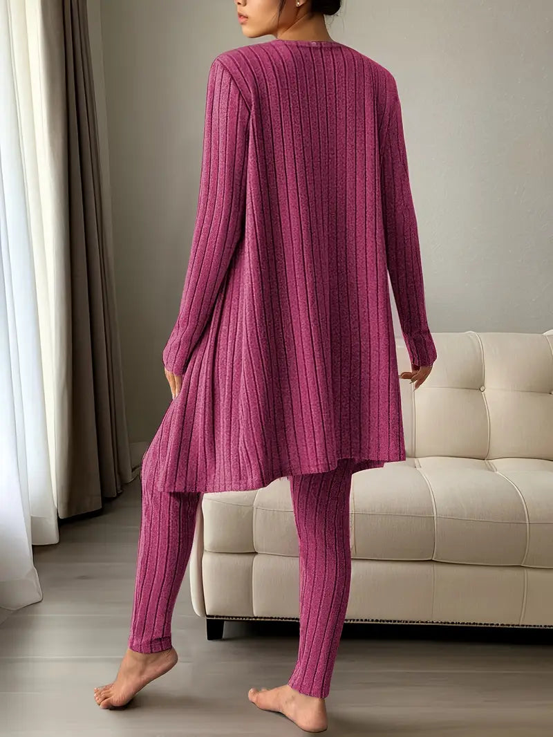 Chloe | Stilvolles 3-teiliges Set aus geripptem Strick