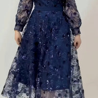 Piviera | Besticktes Mesh-Kleid