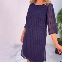 Maia | Einfarbiges plissiertes Kleid für Damen