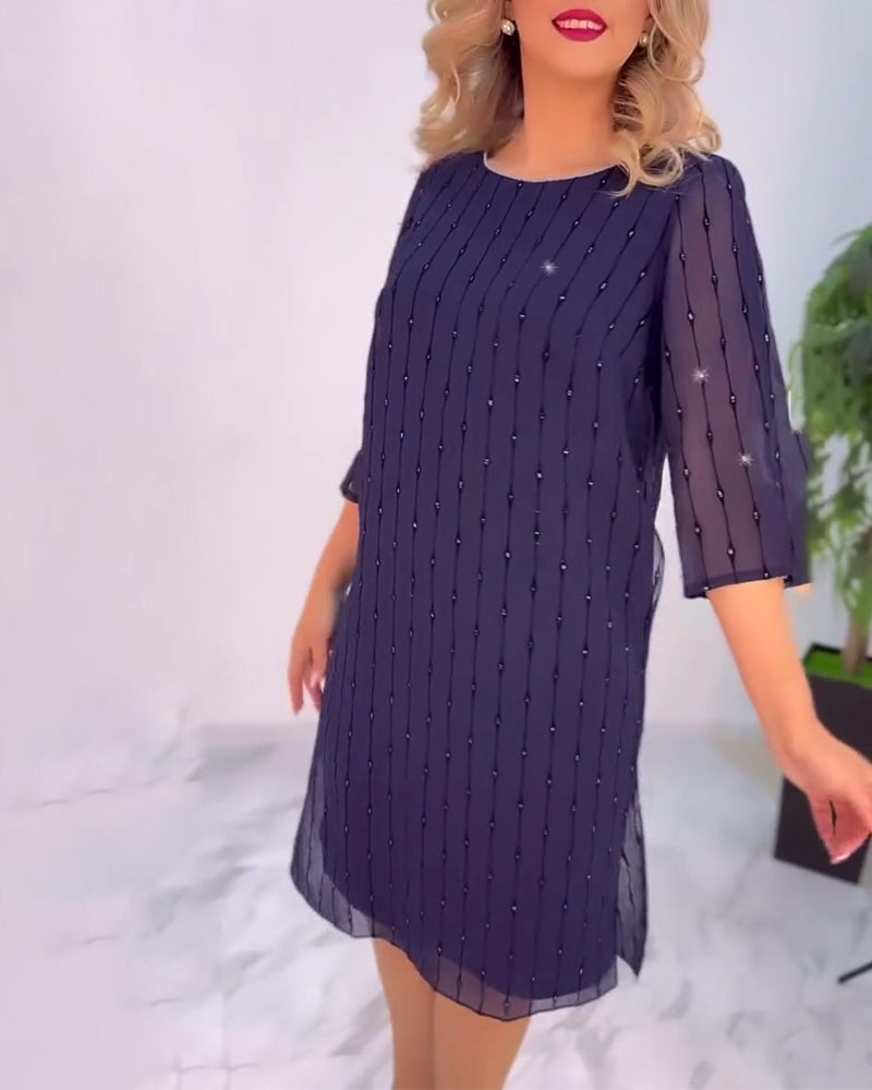 Maia | Einfarbiges plissiertes Kleid für Damen