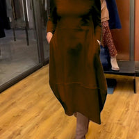 Sylvia | Langes Unifarbenes Strickkleid