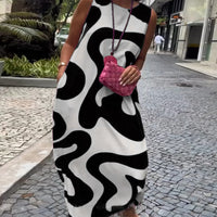 Bertha | Stylisches ärmelloses Kleid mit geometrischem Druck