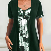 Lina™ | Elegantes Set mit gemusterter Bluse