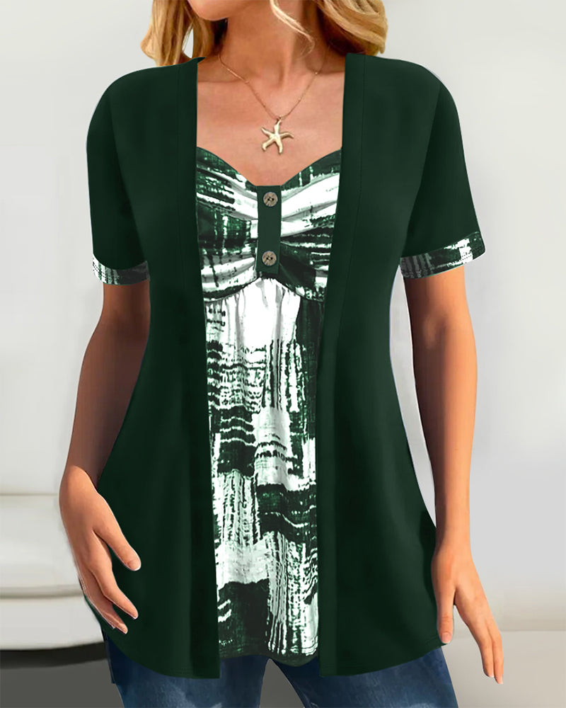 Lina™ | Elegantes Set mit gemusterter Bluse