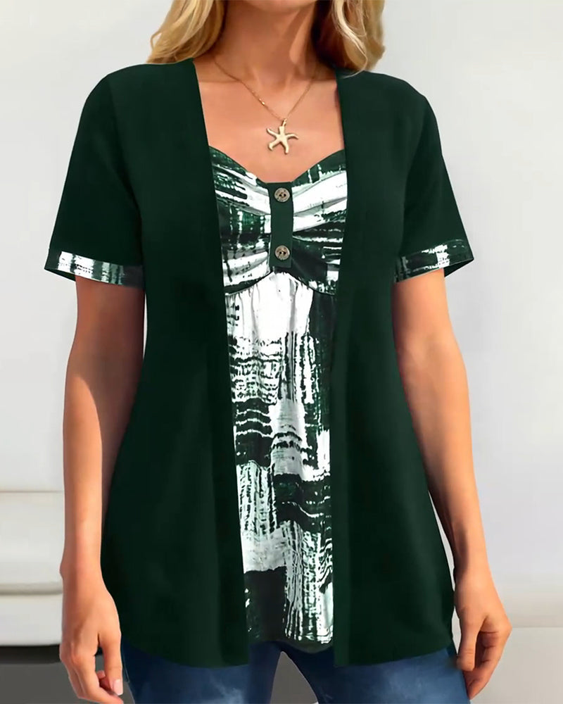 Lina™ | Elegantes Set mit gemusterter Bluse