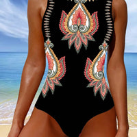 Jazz | Paisley ärmelloser einteiliger Badeanzug