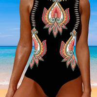 Jazz | Paisley ärmelloser einteiliger Badeanzug