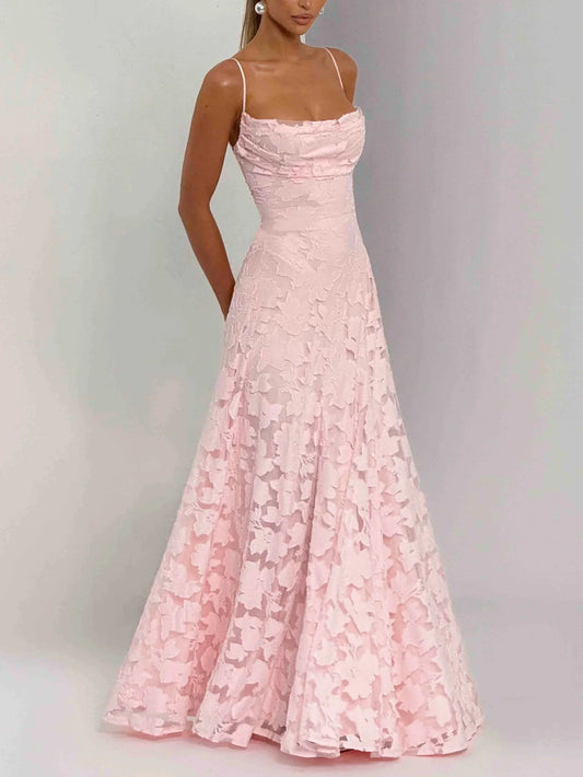 Rosa | Maxikleid mit Spitzendetail