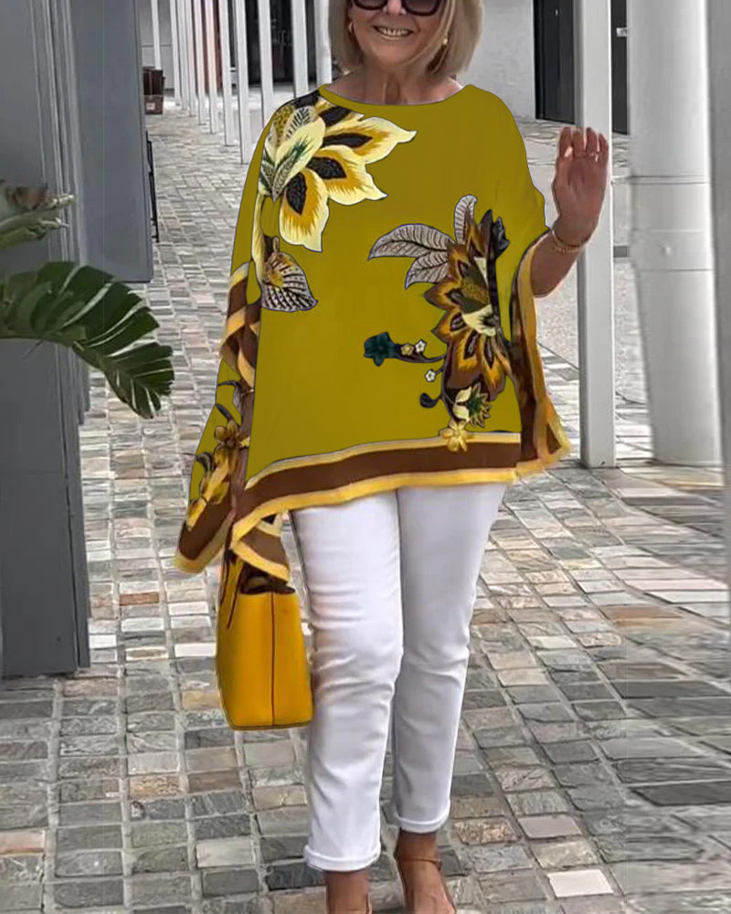 Emory | Kaftan-Top mit künstlerischem Druck