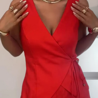 Amalla | Maßgeschneidertes Crossover-Wickeltop mit seitlicher Krawatte