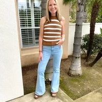 Cienna | Stretch-Jeans mit hoher Taille und weitem Bein