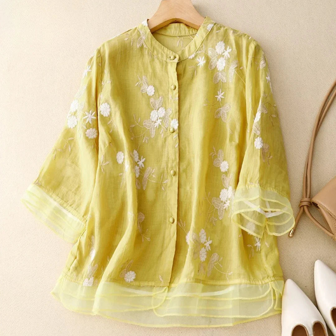 Nerry | Elegante Bluse mit zarten Stickdetails