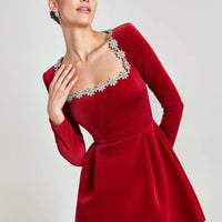 Marceline | Samt-Minikleid für Damen, chic & zeitlos