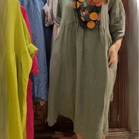 Grace | modisches Kleid aus Baumwolle und Leinen für Damen