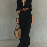 Delilah™ | Zeitloses Damen-Maxikleid mit stilvollem Gürtel