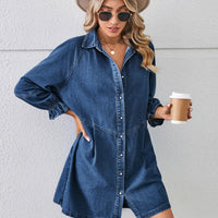 Lillian | Modisches Denim-Kleid mit Knopfleisten-Detail