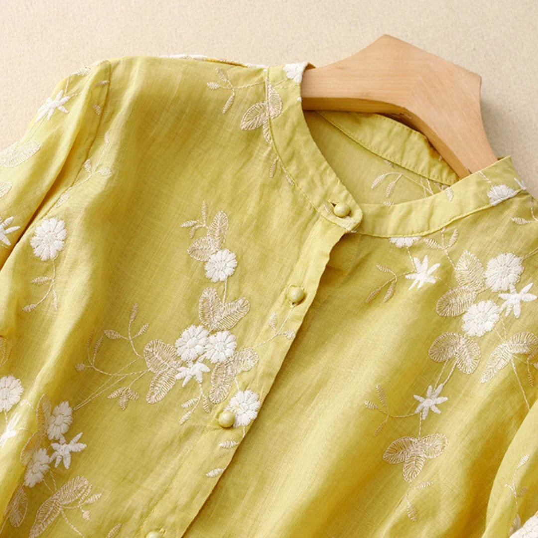 Nerry | Elegante Bluse mit zarten Stickdetails