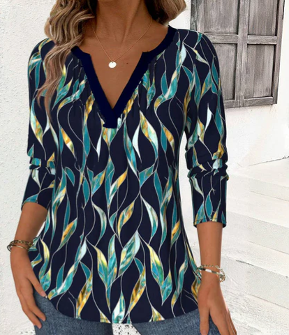 Crula | Boho-Bluse mit Blattmuster