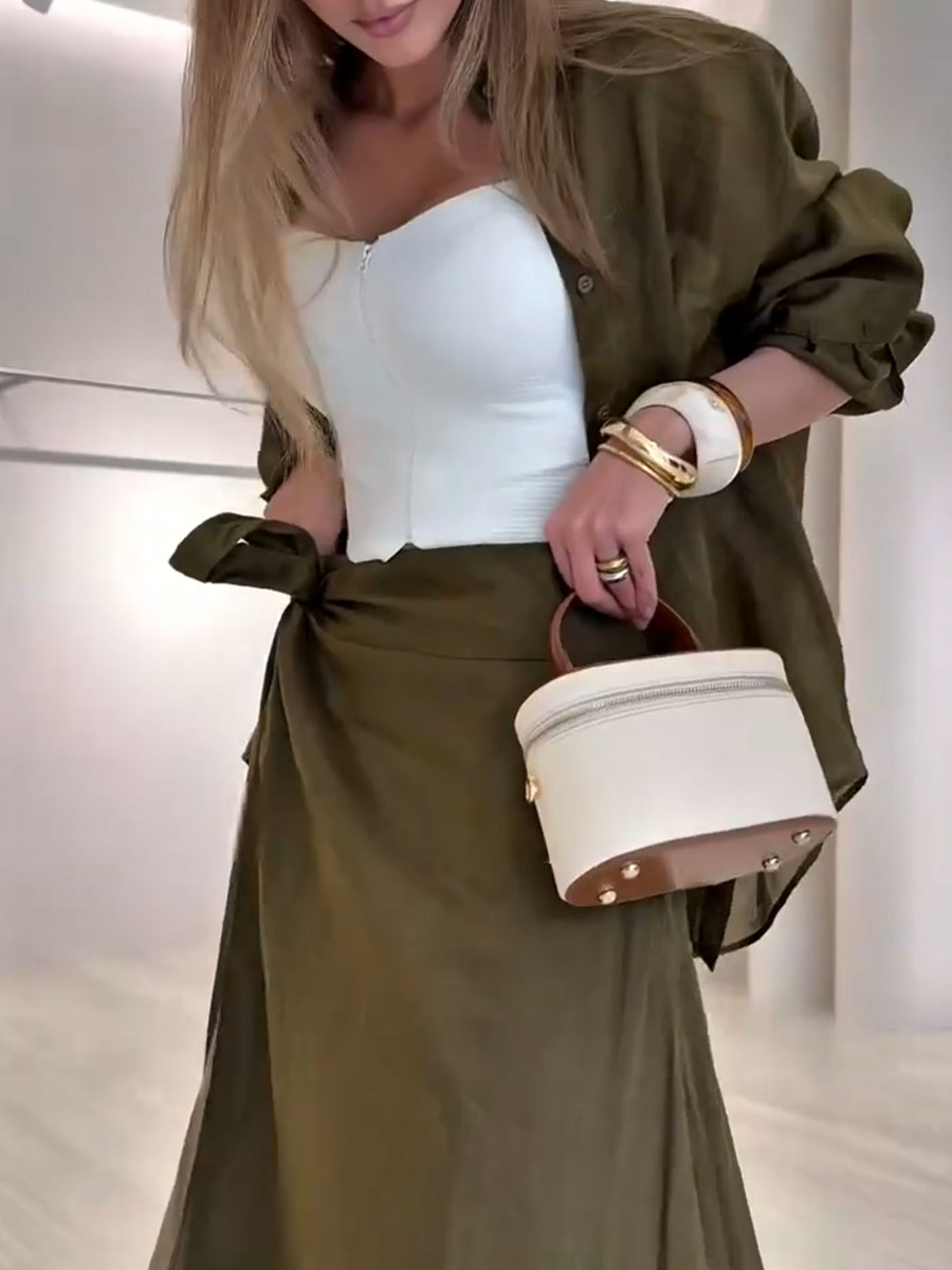 Neina | Zweiteiliges Set: Langarmshirt und Rock