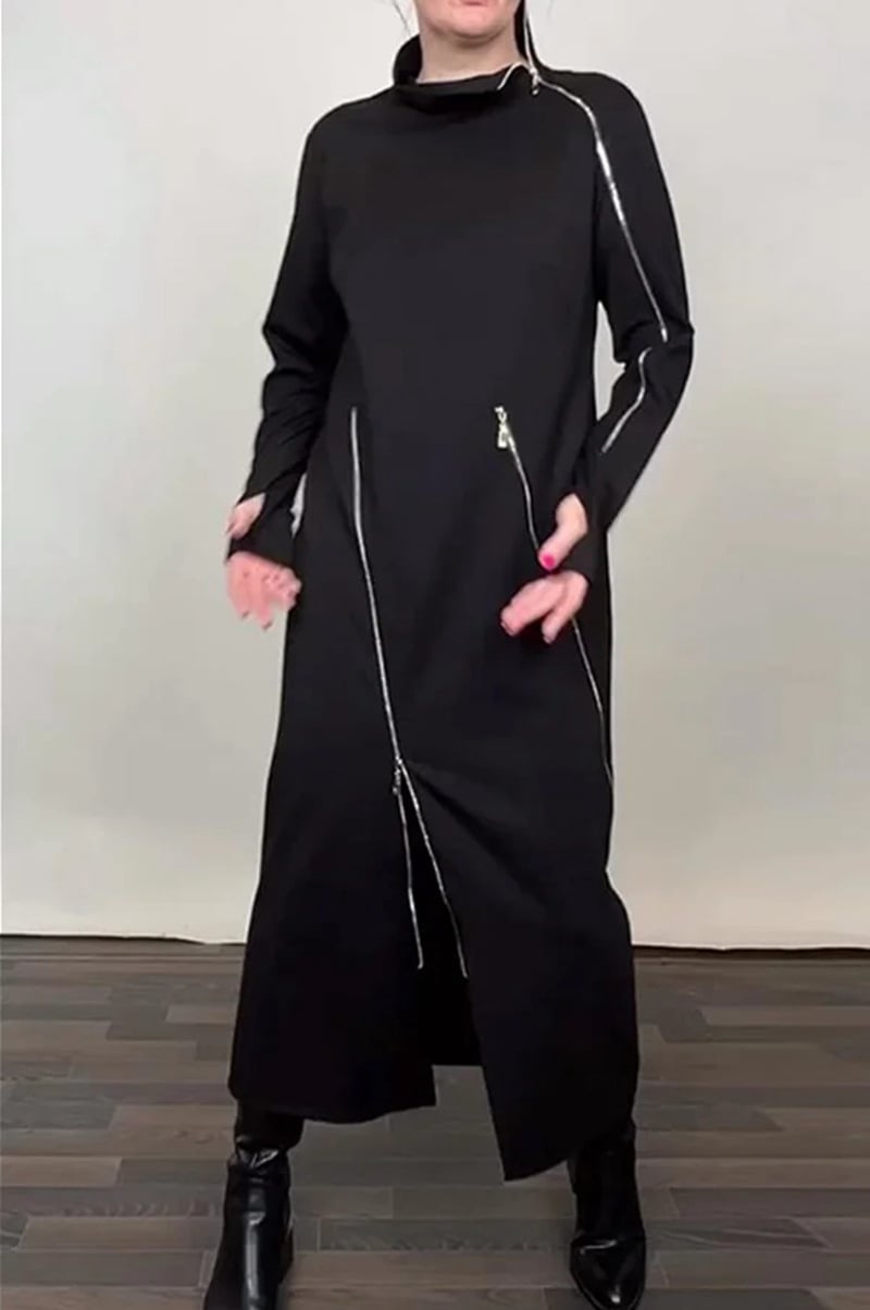 Lorena | Elegantes monochromes Maxikleid