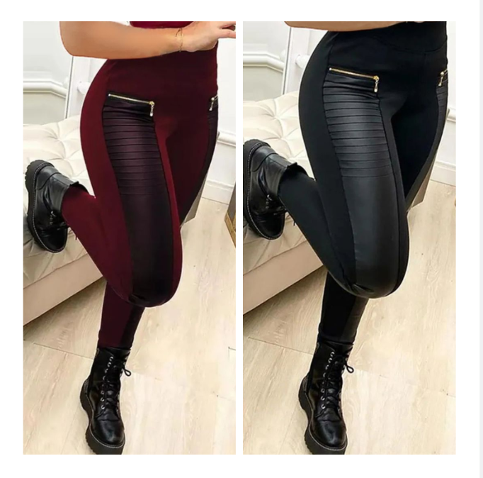 Riell | Getäfelte Kunstleder-Leggings