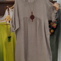 Grace | modisches Kleid aus Baumwolle und Leinen für Damen