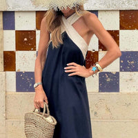 Mandie | Stilvolles rückenfreies Kleid mit Cross-Design