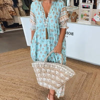 Liana | Bedrucktes Kleid mit V-Ausschnitt