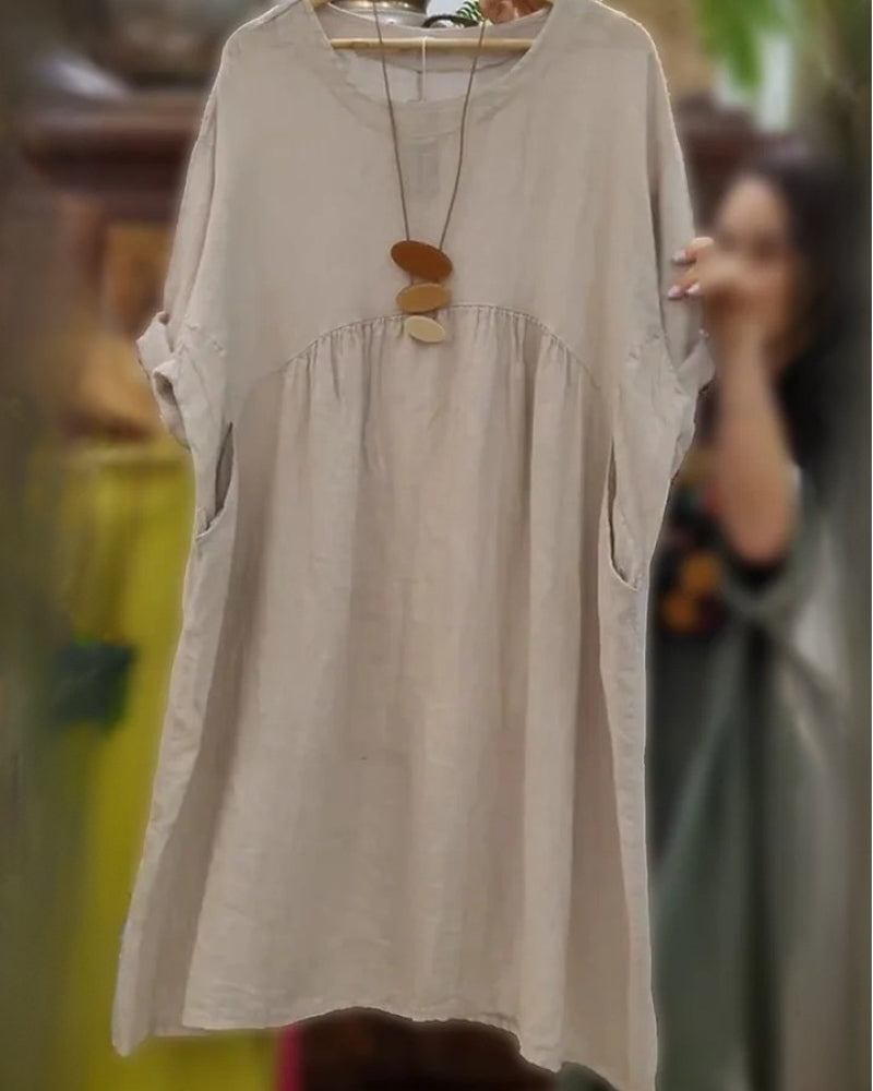 Grace | modisches Kleid aus Baumwolle und Leinen für Damen