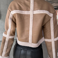 Marcelline™ – Elegante Lederjacke mit Plüschbesatz