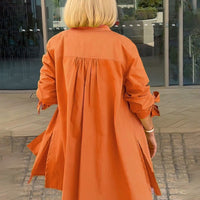 Tesla | Lange Hemdjacke aus Baumwolle für Frauen