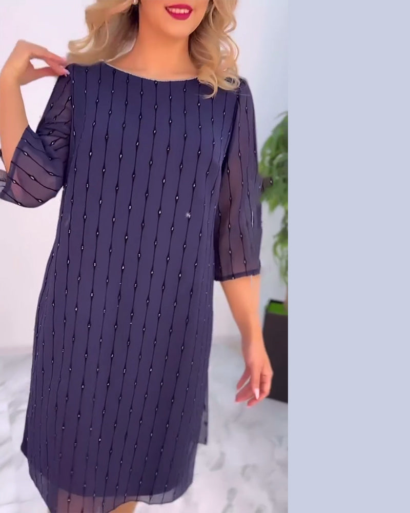Maia | Einfarbiges plissiertes Kleid für Damen