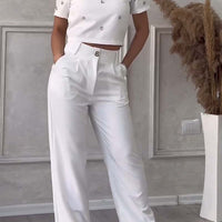 Carmixa | Top & Hose Set mit Diamant-Verzierung