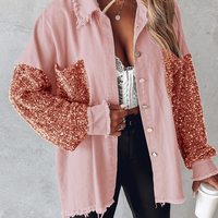 Leslie | Langärmelige Jacke mit kontrastierenden Pailletten