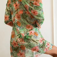 Cait | Dreiteiliger Badeanzug mit geblümtem Bademantel