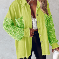 Leslie | Langärmelige Jacke mit kontrastierenden Pailletten