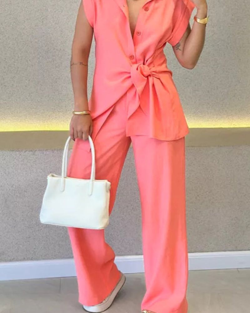 Emerie™ | Elegantes ärmelloses Set mit hochtaillierter Hose