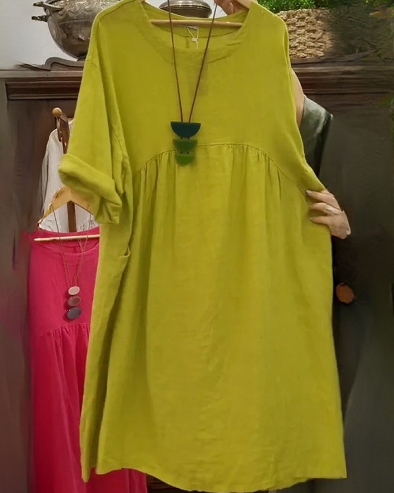 Grace | modisches Kleid aus Baumwolle und Leinen für Damen