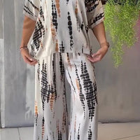 Kirsten | stilvoller Satin-Freizeitanzug mit rundem Ausschnitt für Damen