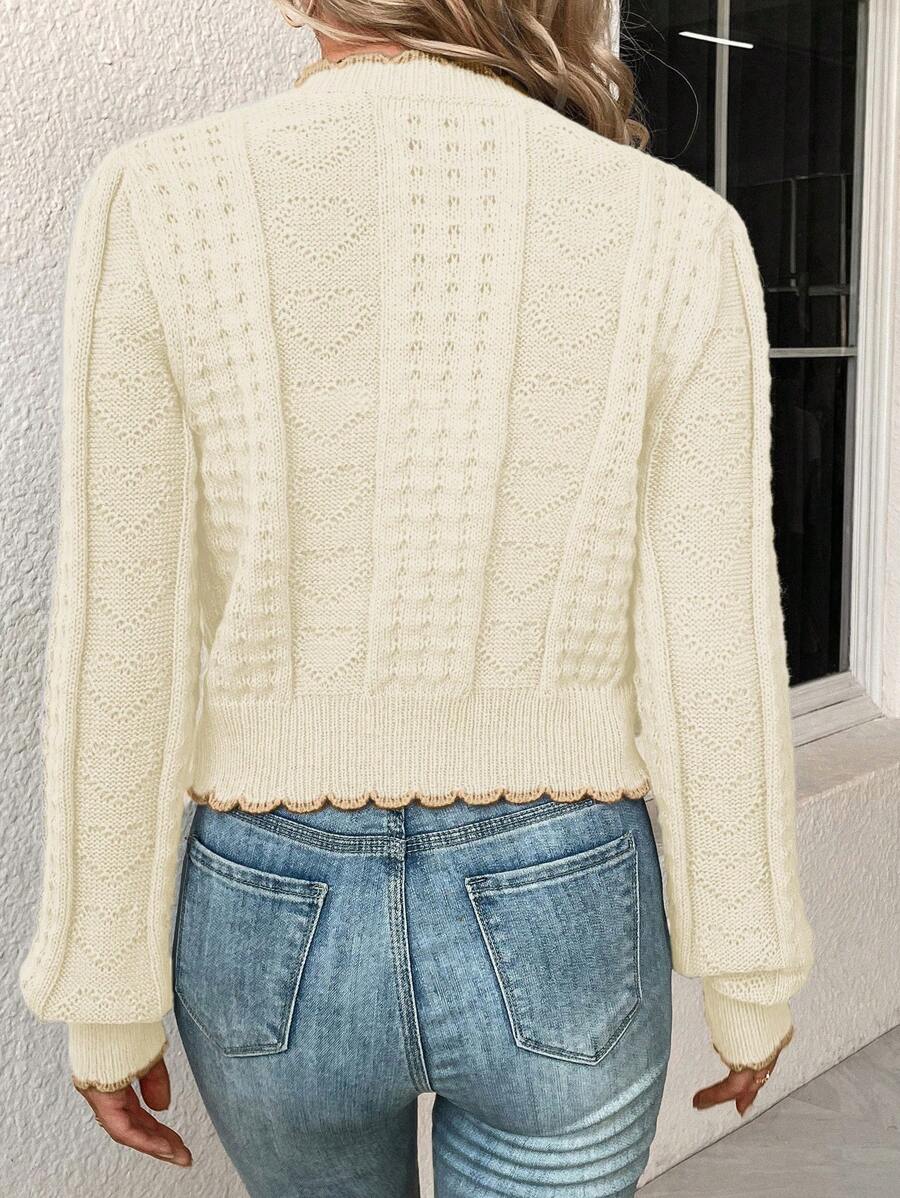 Fena | Damenstrickjacke mit kontrastierenden Bündchen