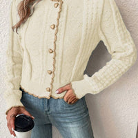 Fena | Damenstrickjacke mit kontrastierenden Bündchen