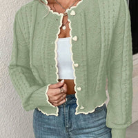 Fena | Damenstrickjacke mit kontrastierenden Bündchen