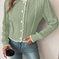 Fena | Damenstrickjacke mit kontrastierenden Bündchen