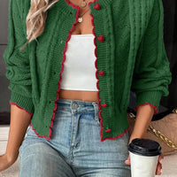 Fena | Damenstrickjacke mit kontrastierenden Bündchen