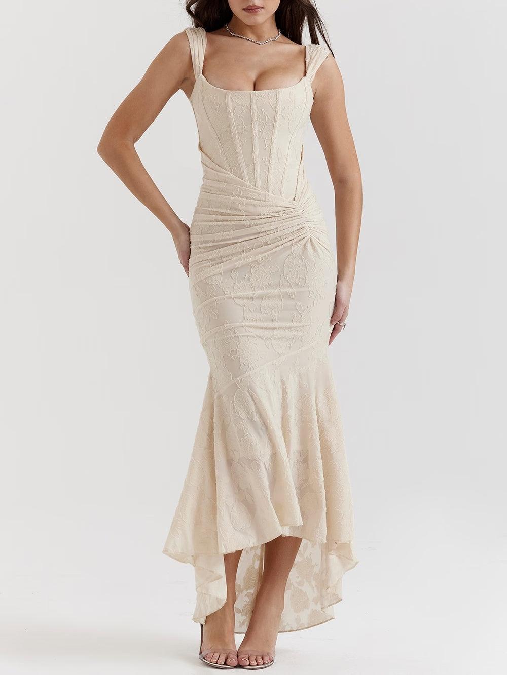 Charleigh | blaues Kleid mit floralem Glockenblumen-Design