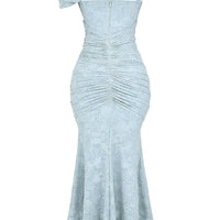 Charleigh | blaues Kleid mit floralem Glockenblumen-Design